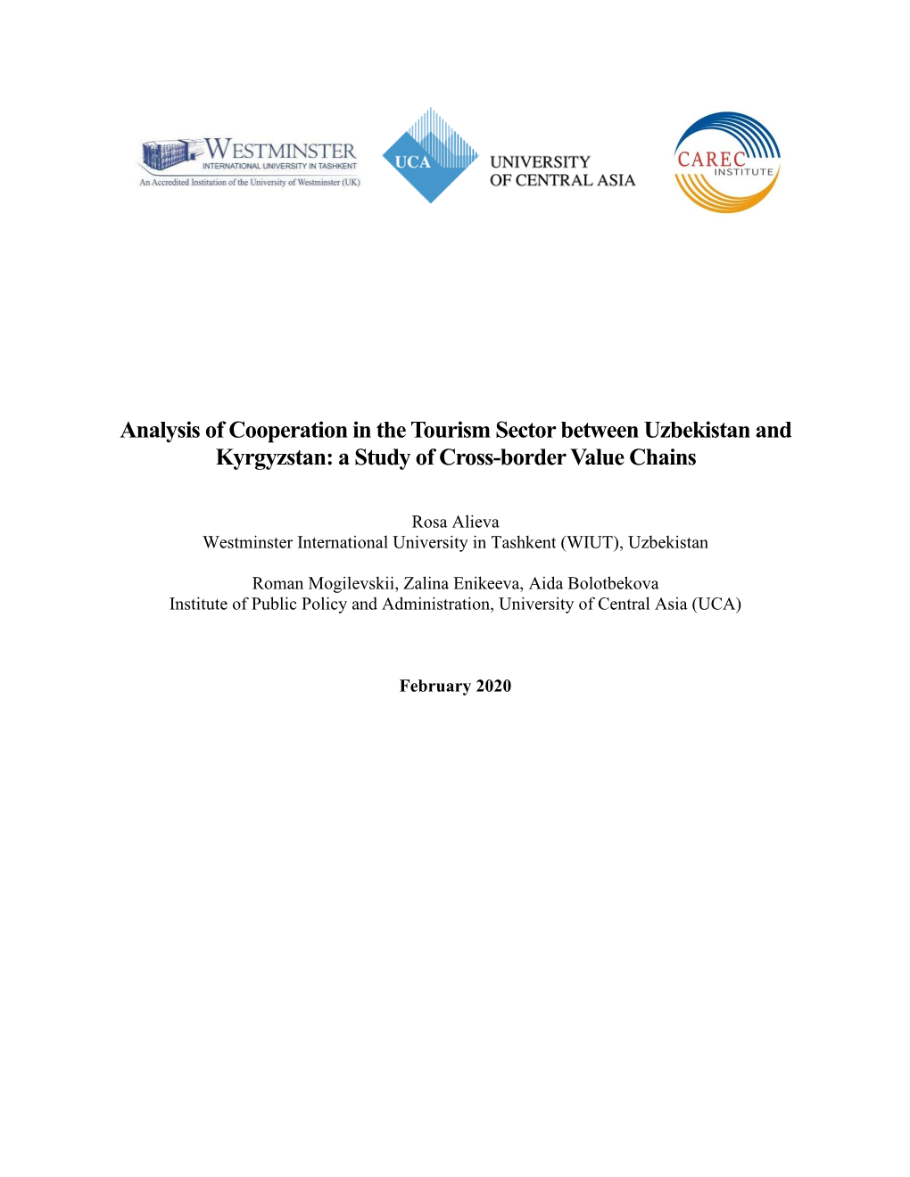 Analysis of Cooperation in the Tourism Sector Between Uzbekistan and Kyrgyzstan: a Study of Cross-Border Value Chains