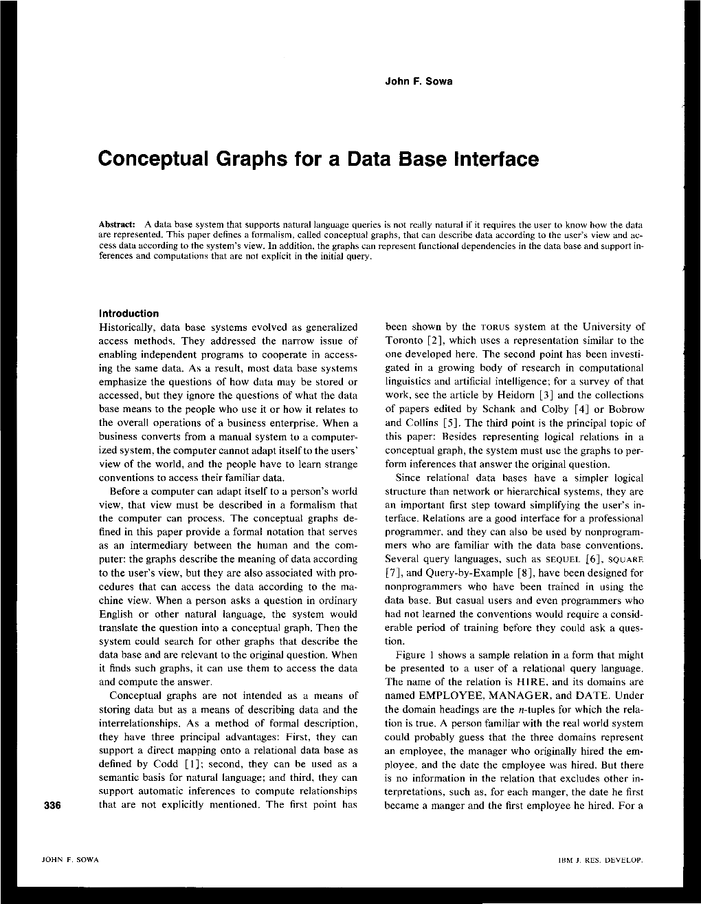 Conceptual Graphs for a Data Base Interface