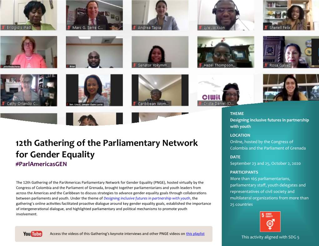 12Th Gathering of the Parliamentary Network for Gender Equality
