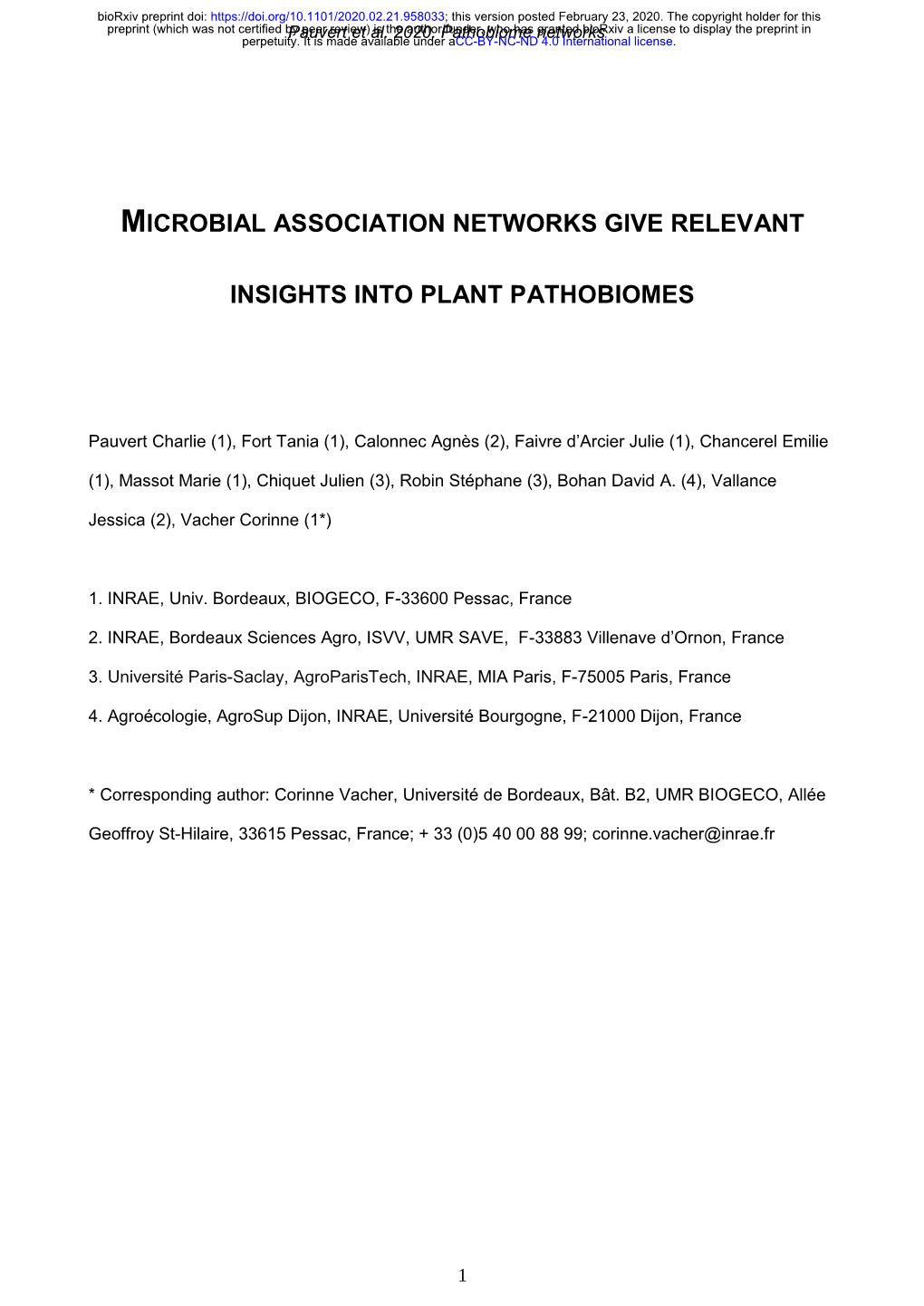 Microbial Association Networks Give Relevant Insights Into