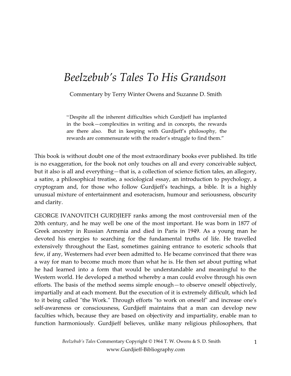 Beelzebub S Tales to His Grandson