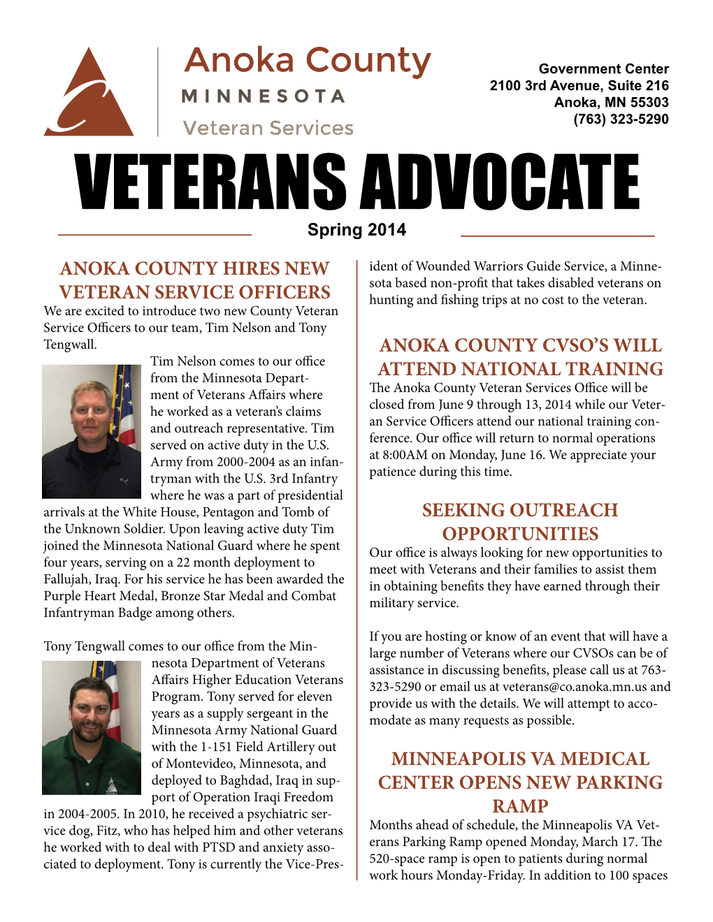 VETERANS ADVOCATE Spring 2014