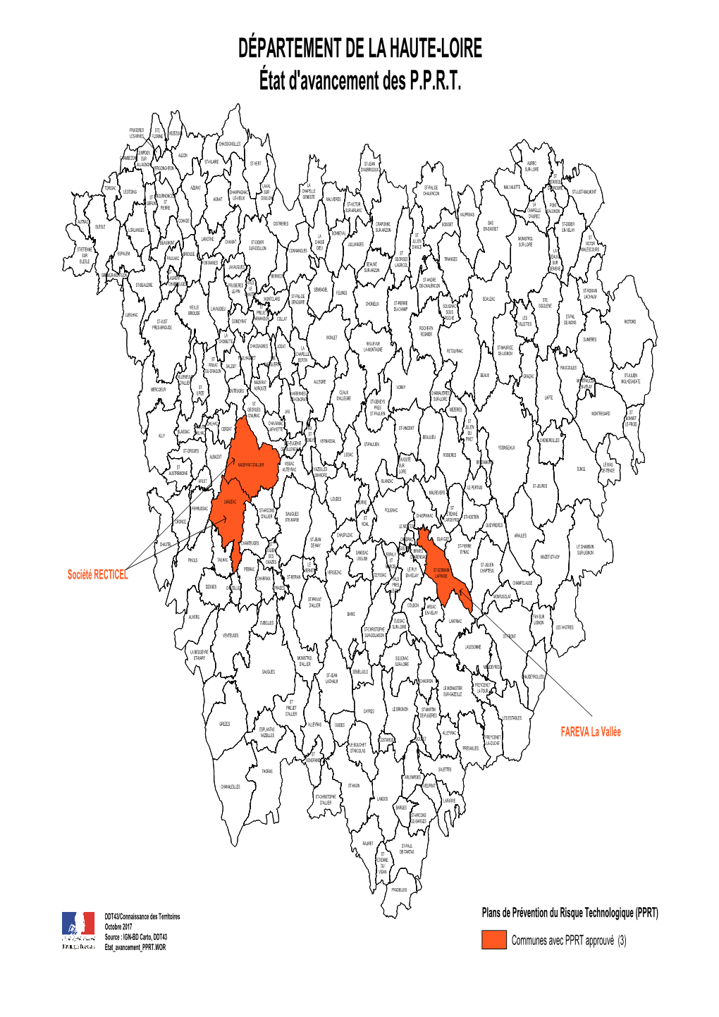 DÉPARTEMENT DE LA HAUTE-LOIRE État D'avancement Des P.P.R.T