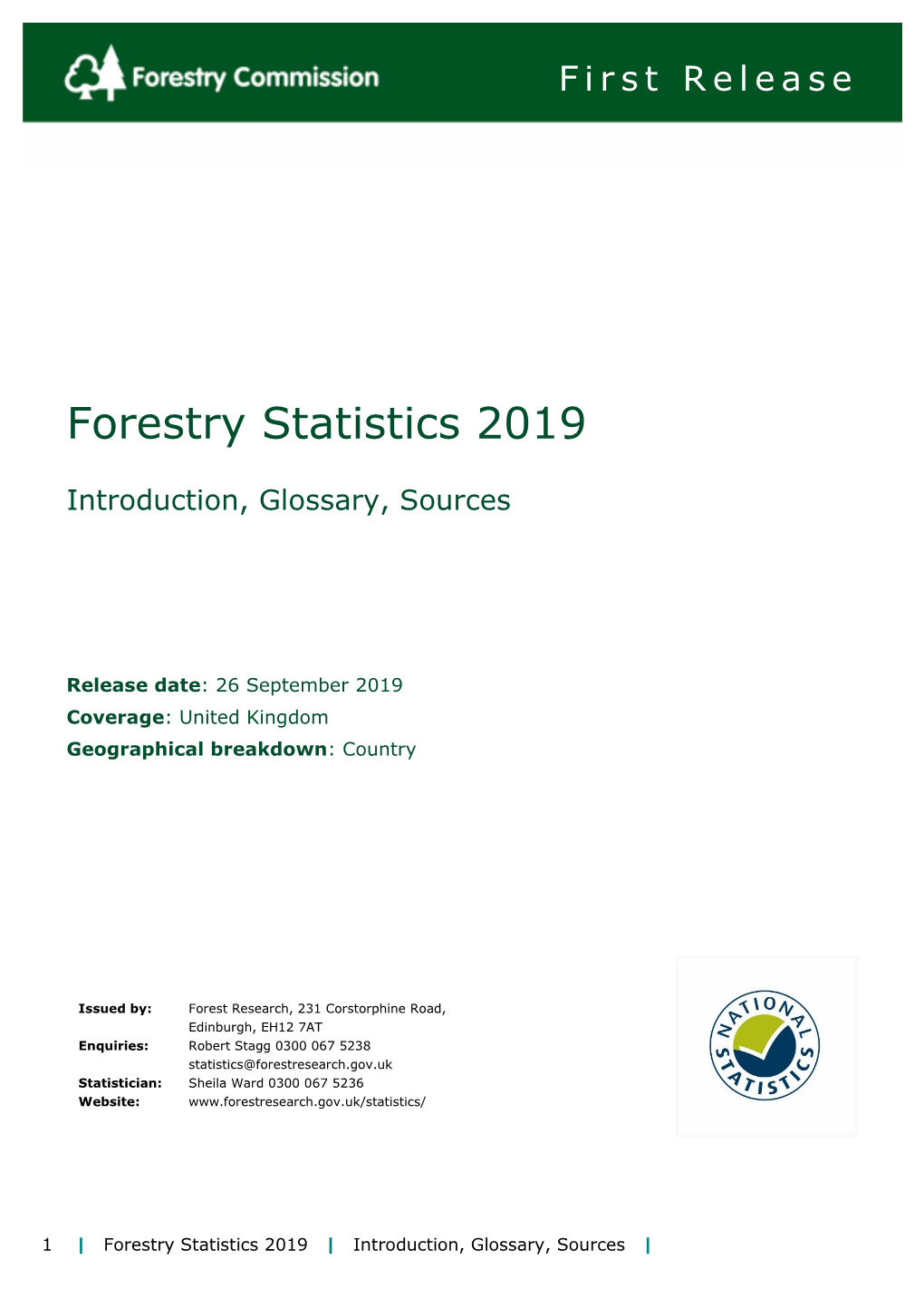 Forestry Statistics 2019
