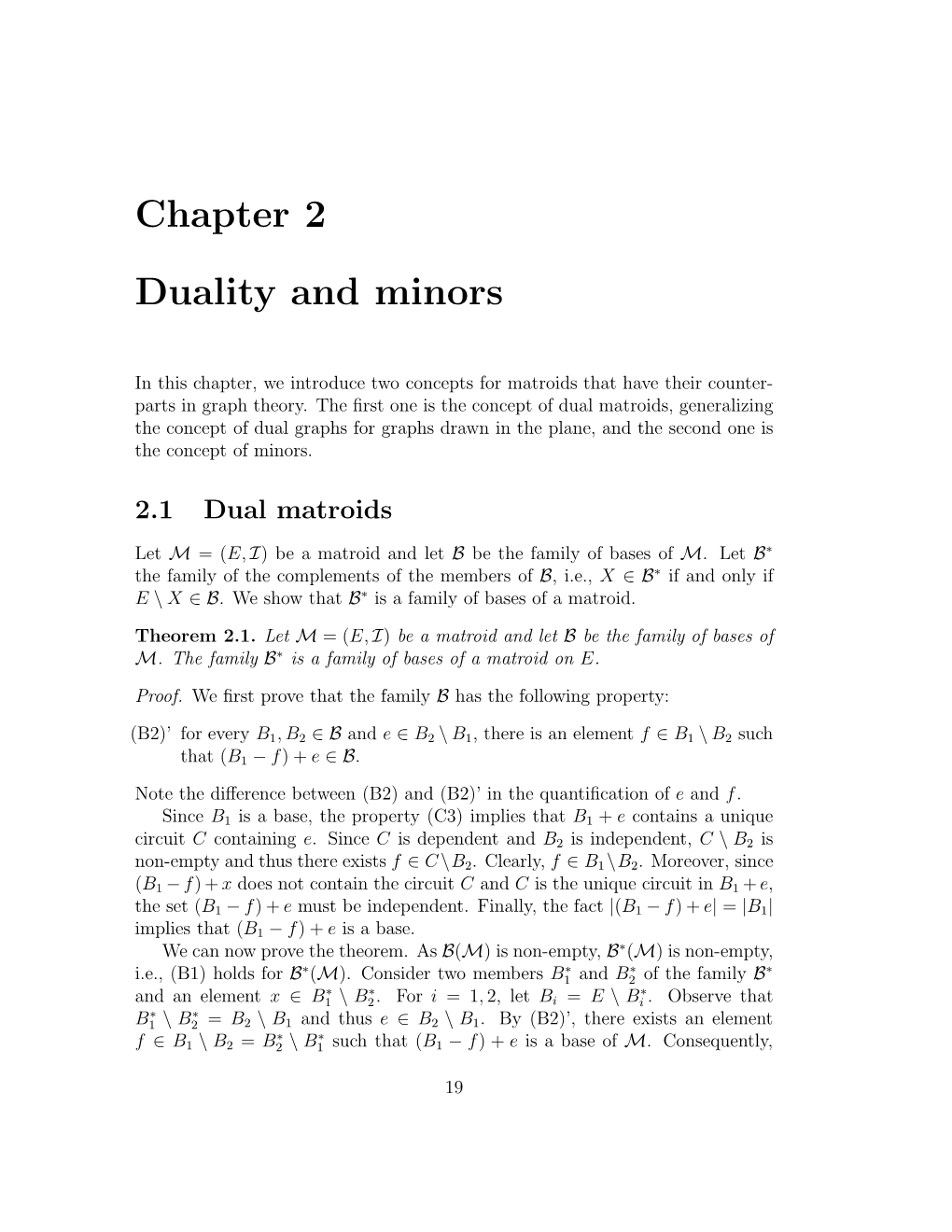 Chapter 2 Duality and Minors