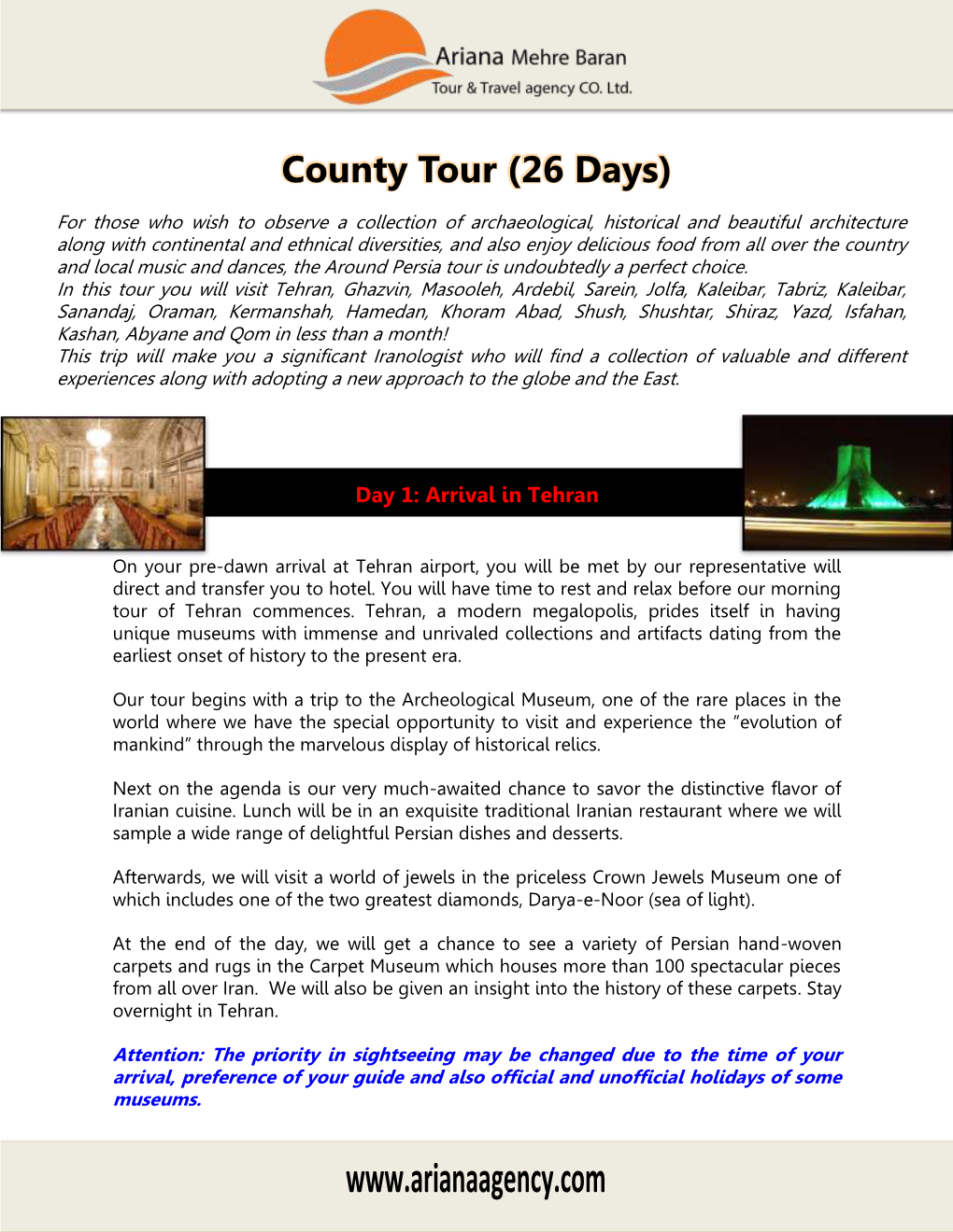 County Tour (26 Days)