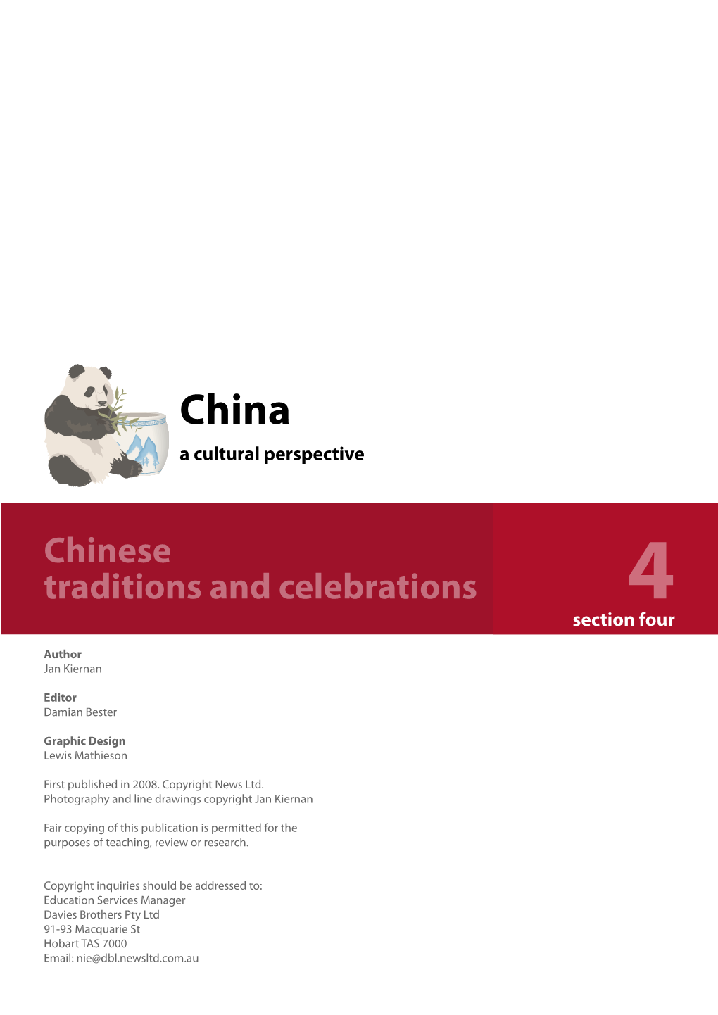 Chinese Traditions and Celebrations 4 Section Four