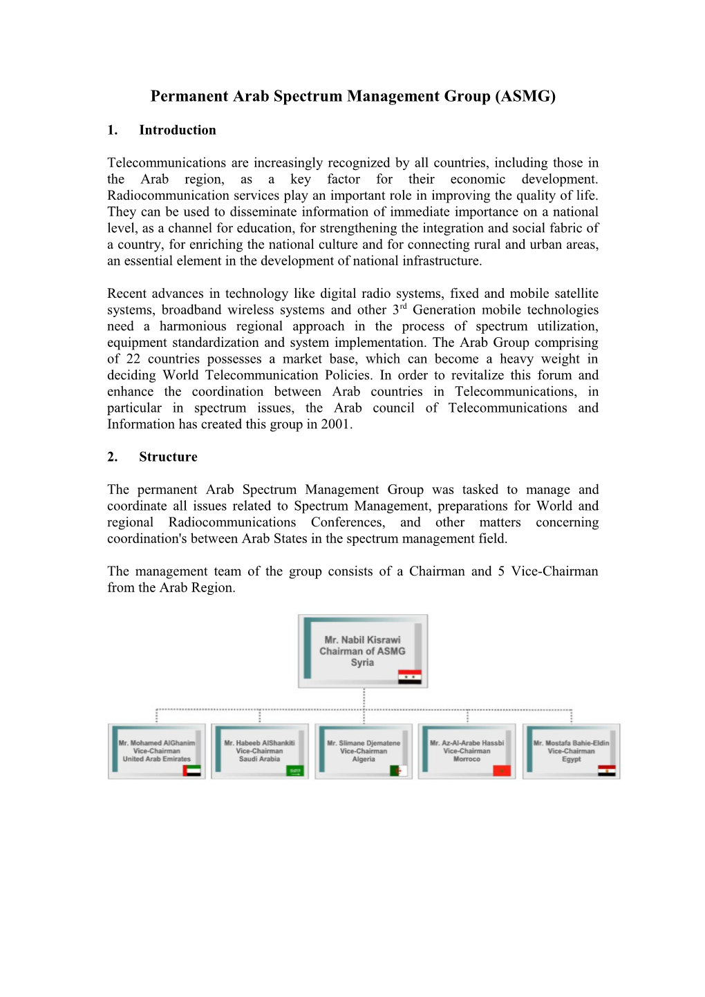 Arab Spectrum Management Group (ASMG)