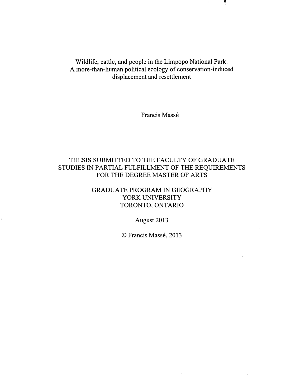 Wildlife, Cattle, and People in the Limpopo National Park: a More-Than-Human Political Ecology of Conservation-Induced Displacement and Resettlement