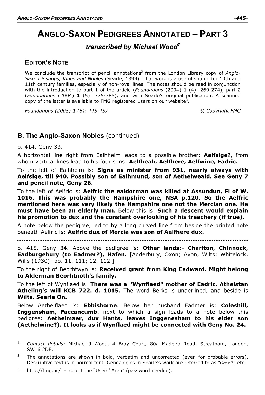 Anglo-Saxon Pedigrees Annotated -445