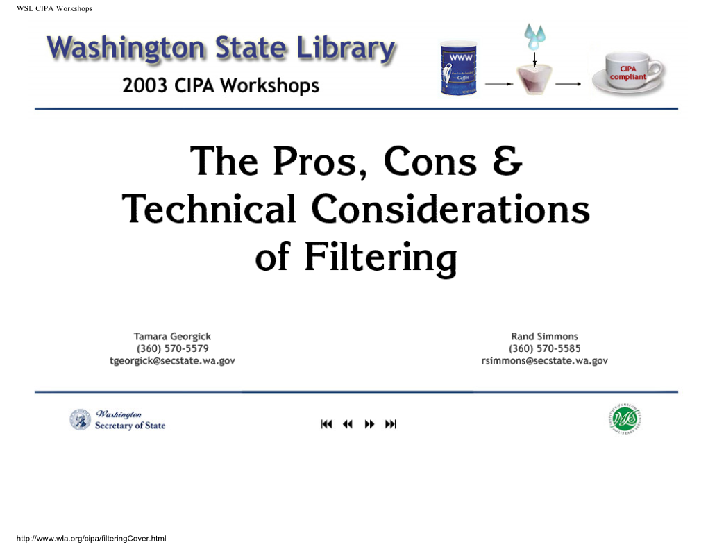 NCIPA, CIPA & Filtering