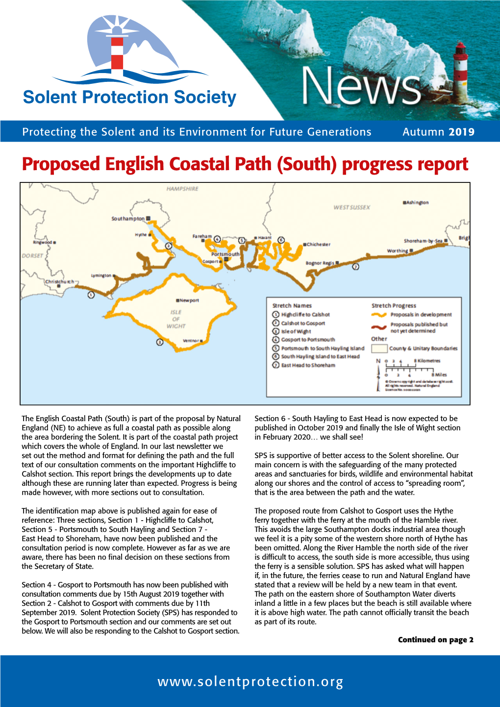 Proposed English Coastal Path (South) Progress Report