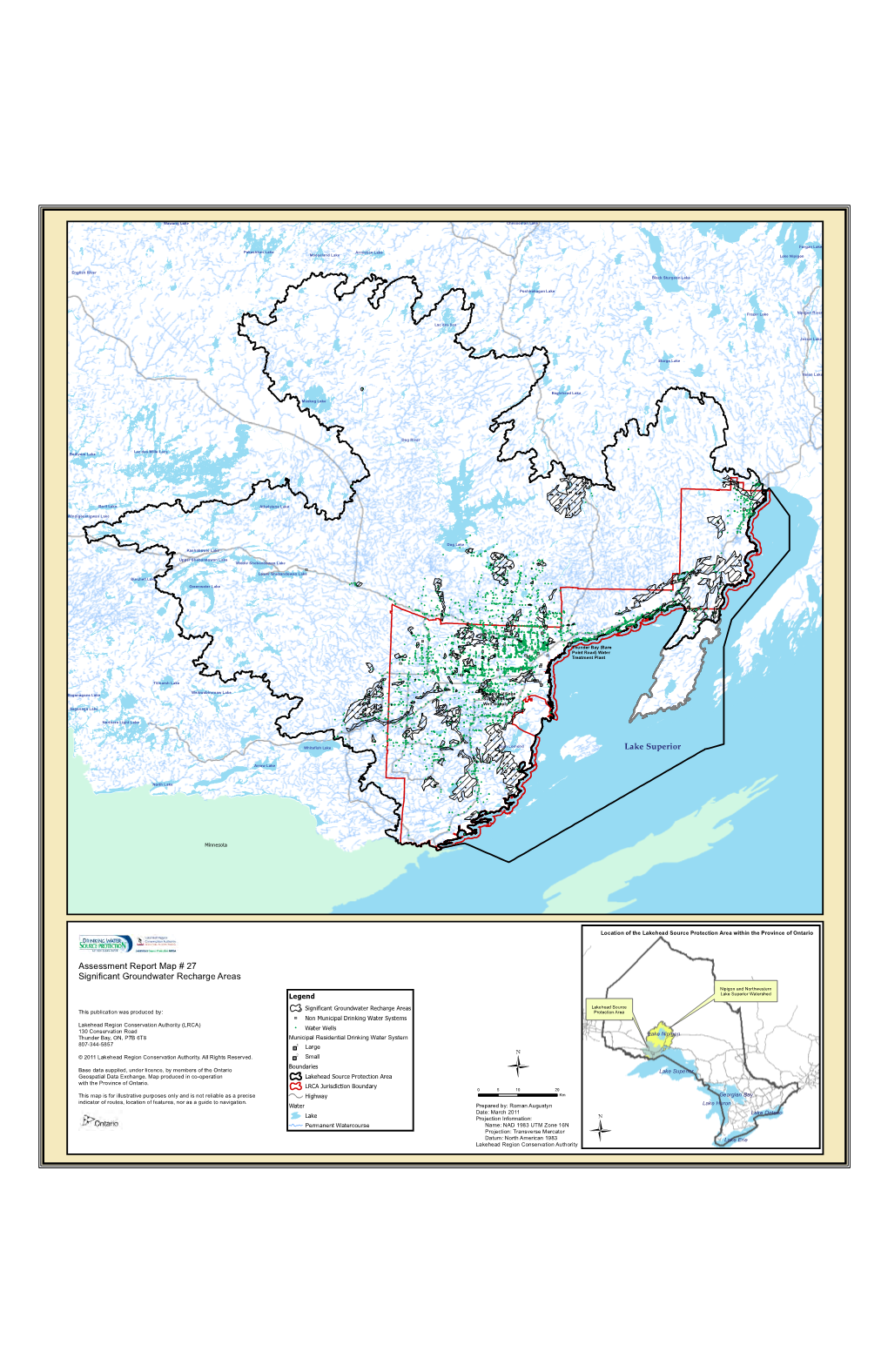 Lake Superior Assessment Report Map # 27 Significant Groundwater