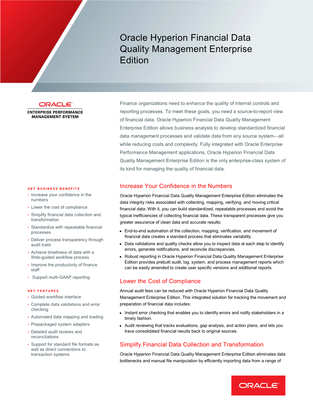 Oracle Hyperion Financial Data Quality Management Enterprise Edition