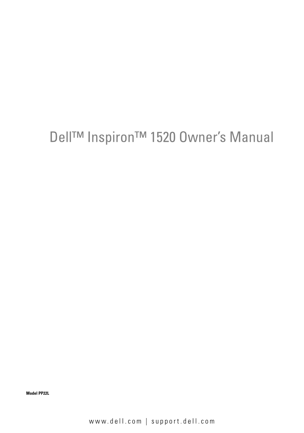 Dell™ Inspiron™ 1520 Owner's Manual