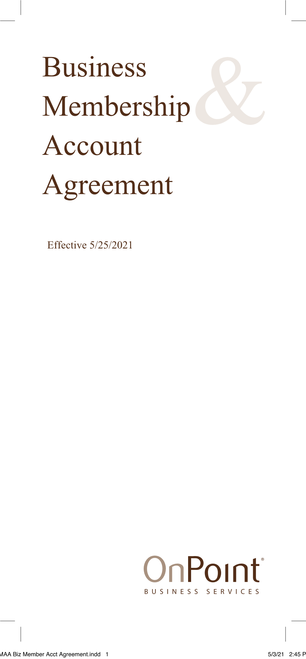 Business Membership Account Agreement