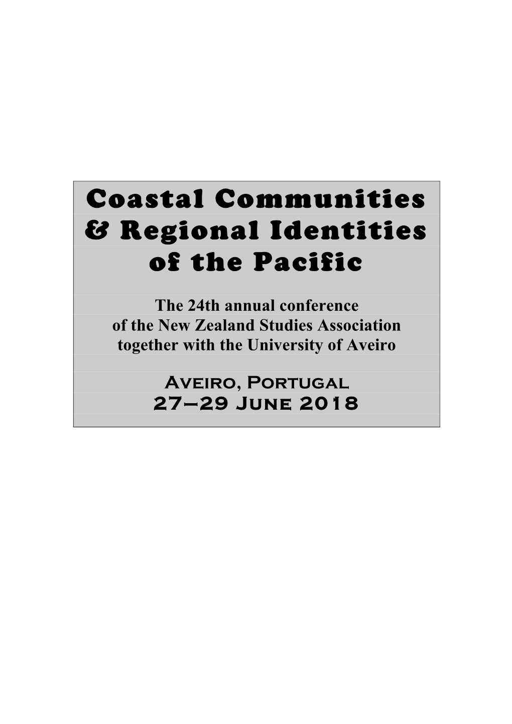 Coastal Communities & Regional Identities of the Pacific