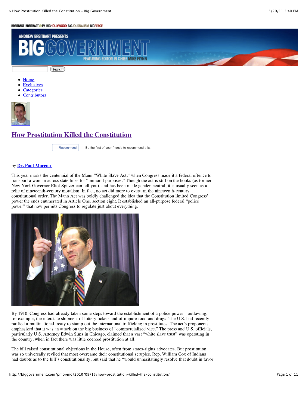 How Prostitution Killed the Constitution - Big Government 5/29/11 5:40 PM