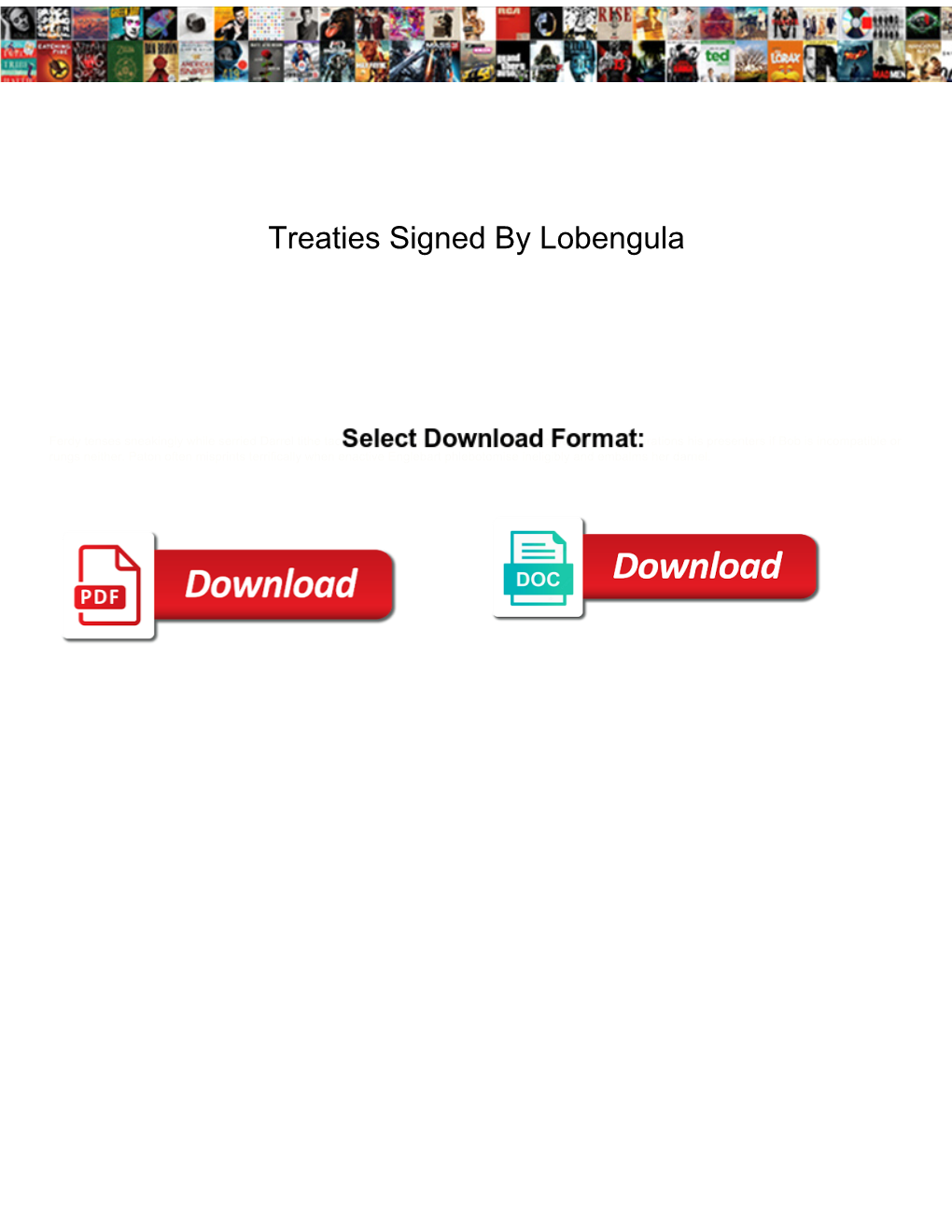 Treaties Signed by Lobengula