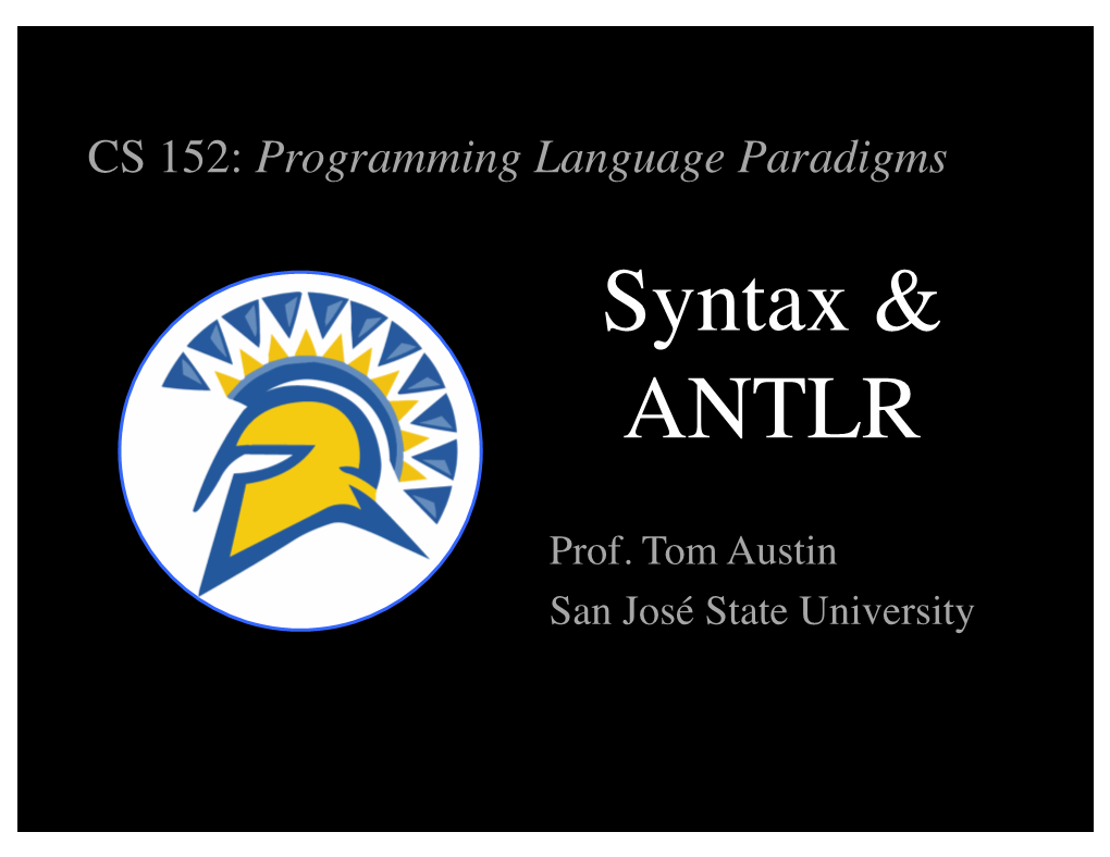 Syntax & ANTLR