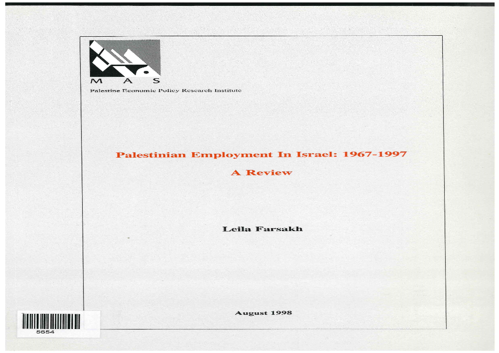 Palestinian Employment in Israel: 1967-1997