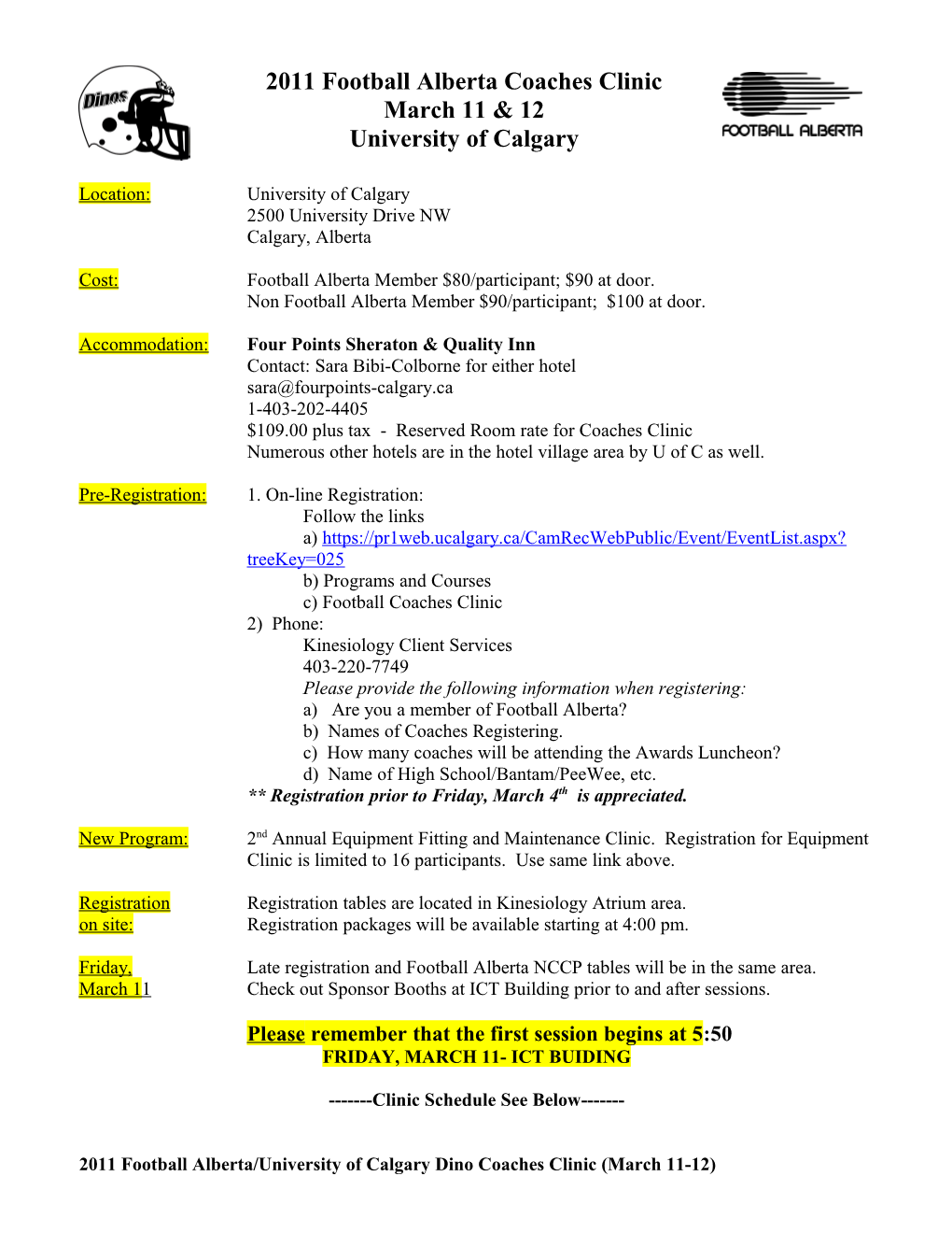 2009 Football Alberta Coaches Clinic