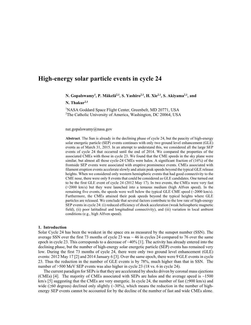High-Energy Solar Particle Events in Cycle 24