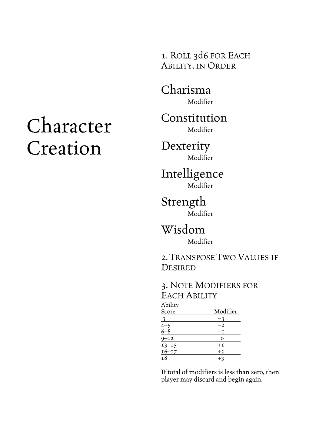 Lotfp Character Creation Pamphlet
