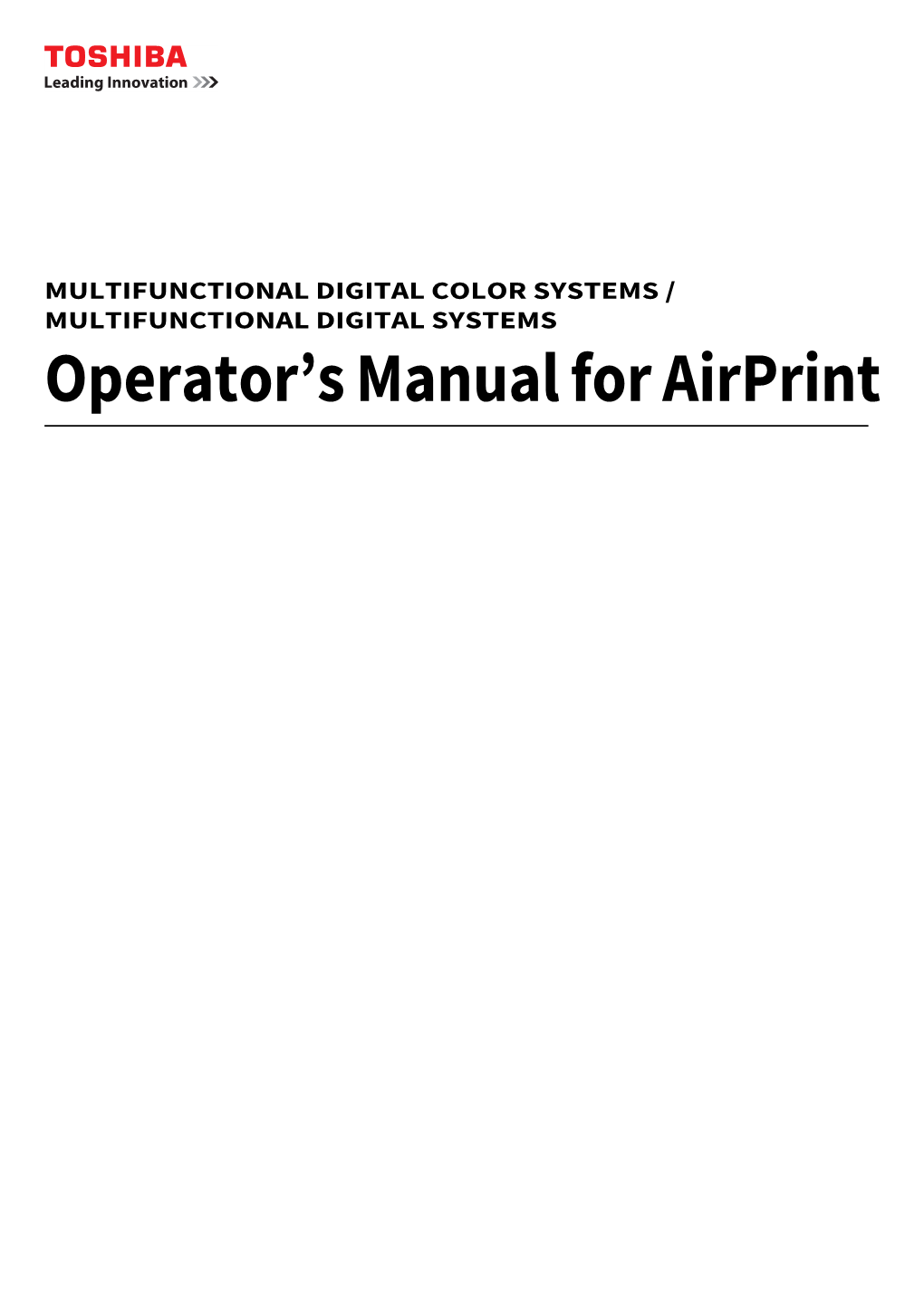 Operator's Manual for Airprint
