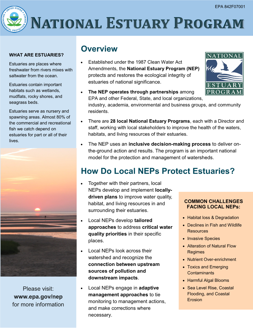 National Estuary Program Factsheet