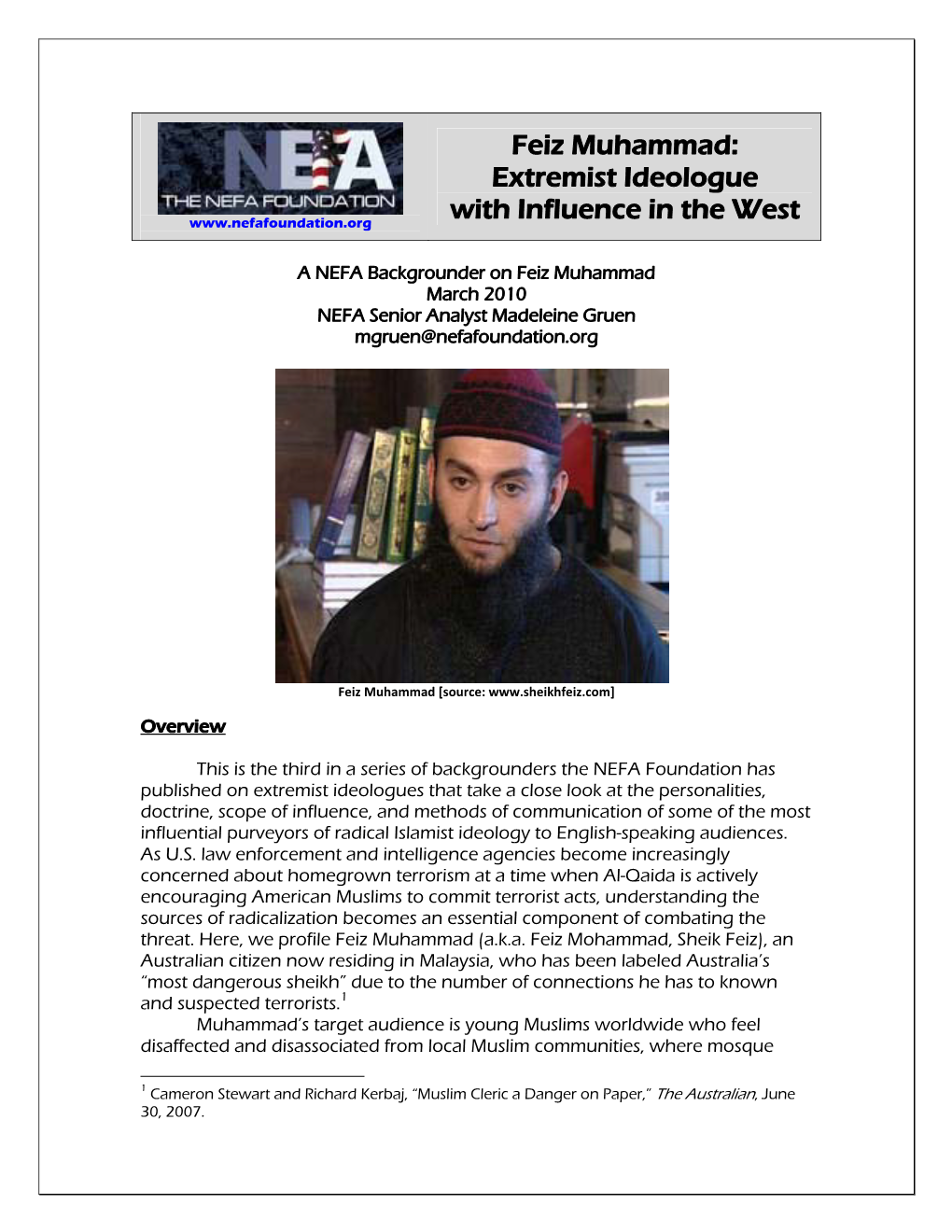 Feiz Muhammad: Extremist Ideologue