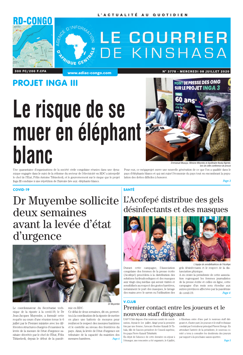 Dr Muyembe Sollicite Deux Semaines Avant La Levée D'état D'urgence