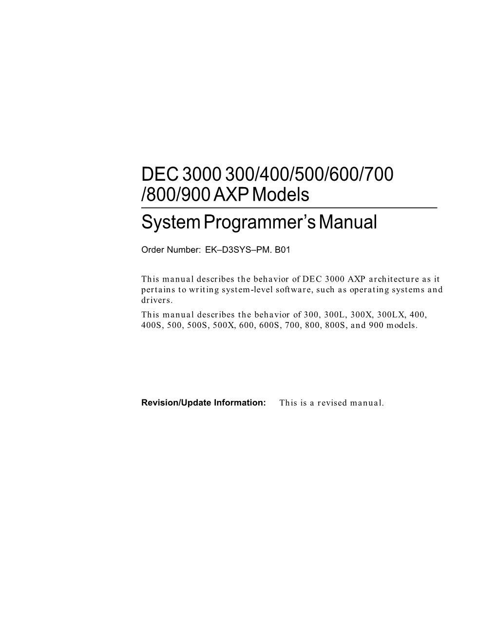 400/500/600/700/800/ 900 Sys Prog Manual