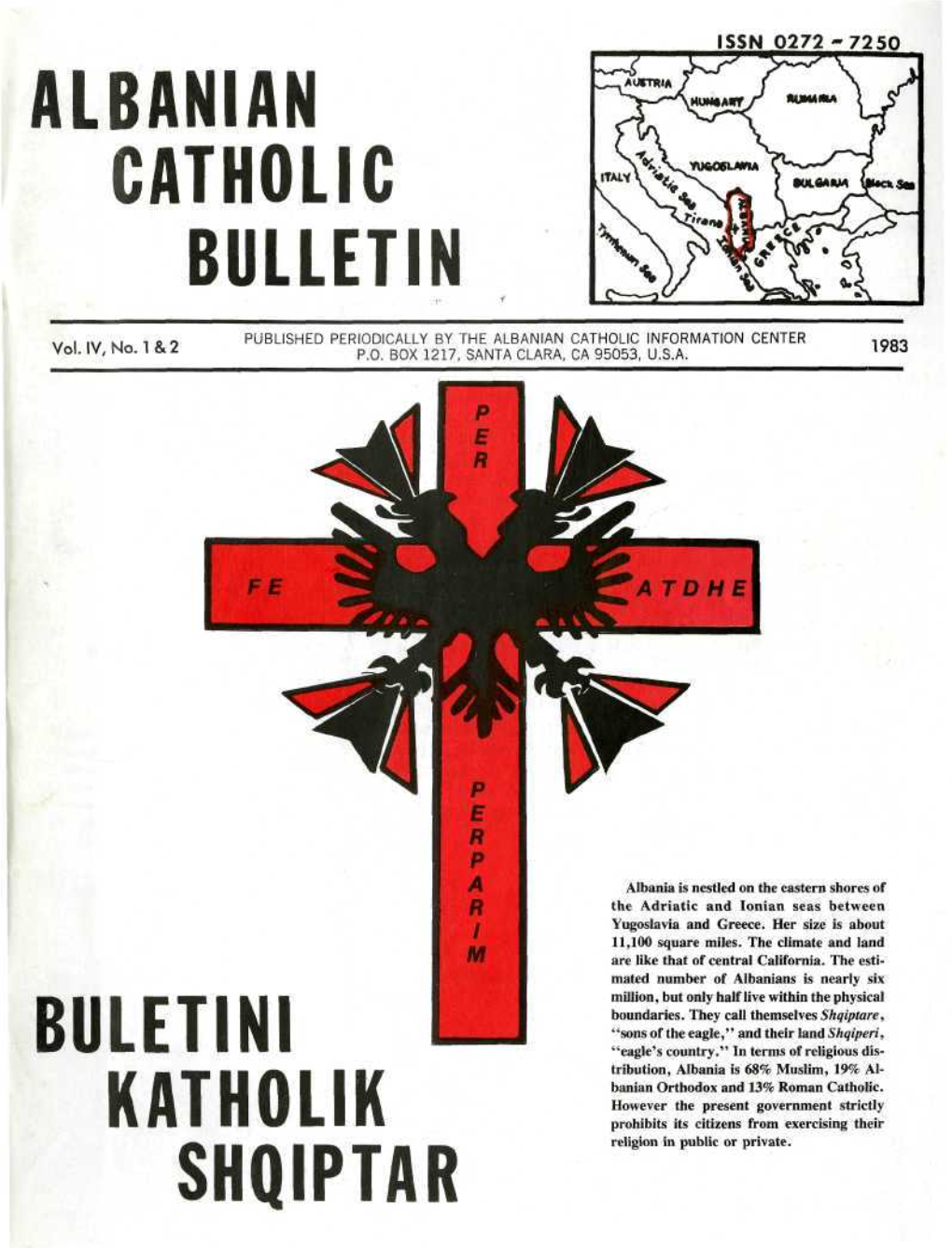 Albanian Catholic Bulletin Buletini Katholik Shqiptar