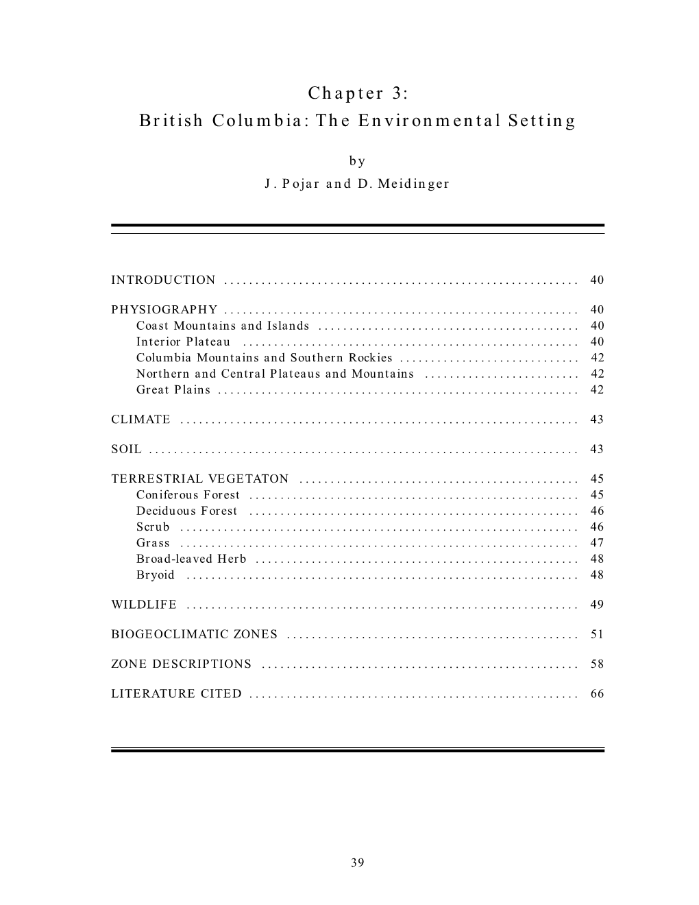 Chapter 3: British Columbia: the Environmental Setting