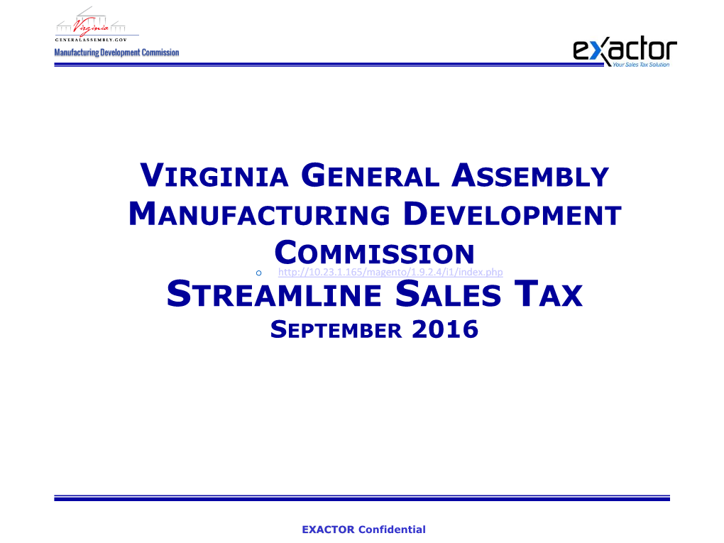 Streamline Sales Tax September 2016