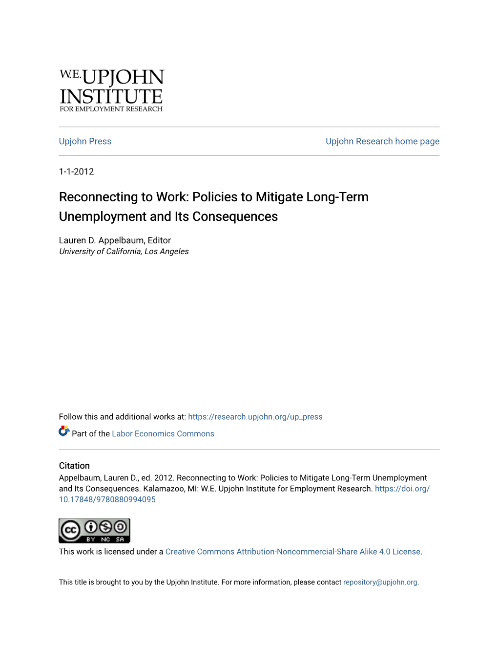 Policies to Mitigate Long-Term Unemployment and Its Consequences