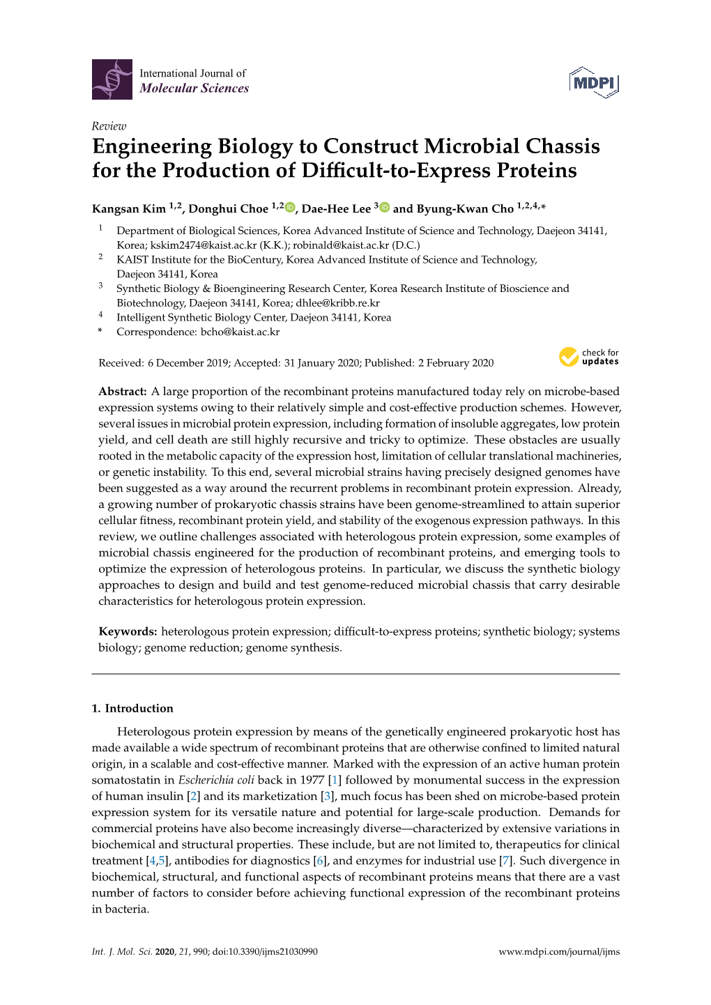 Engineering Biology to Construct Microbial Chassis for the Production of Diﬃcult-To-Express Proteins