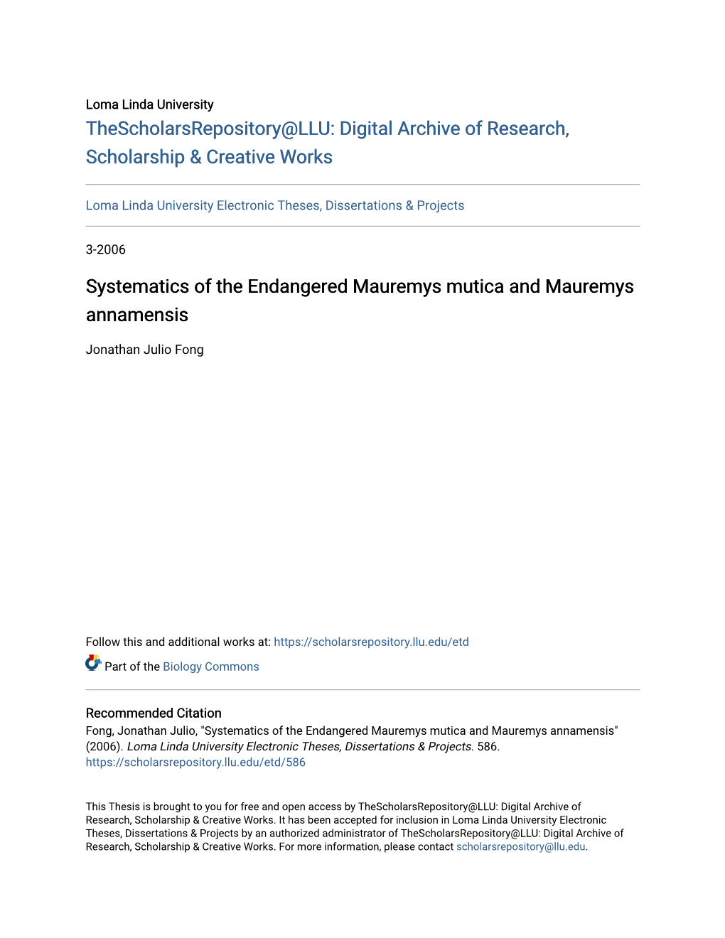 Systematics of the Endangered Mauremys Mutica and Mauremys Annamensis