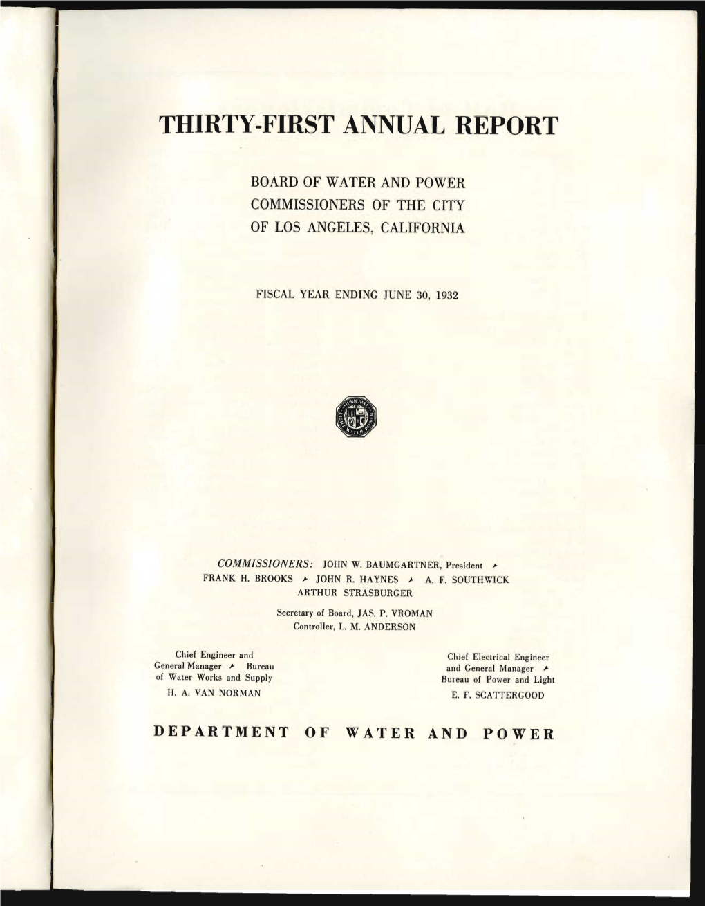 Thirty-First Annual Report