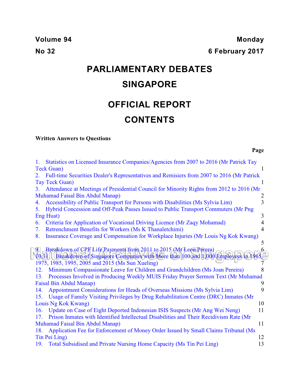 Parliamentary Debates Singapore Official Report