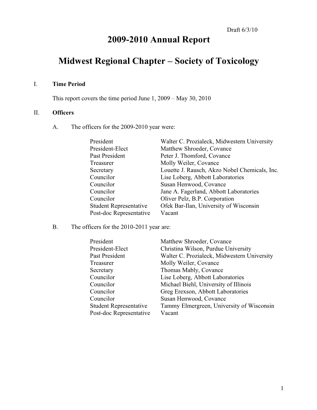 Midwest Regional Chapter Society of Toxicology