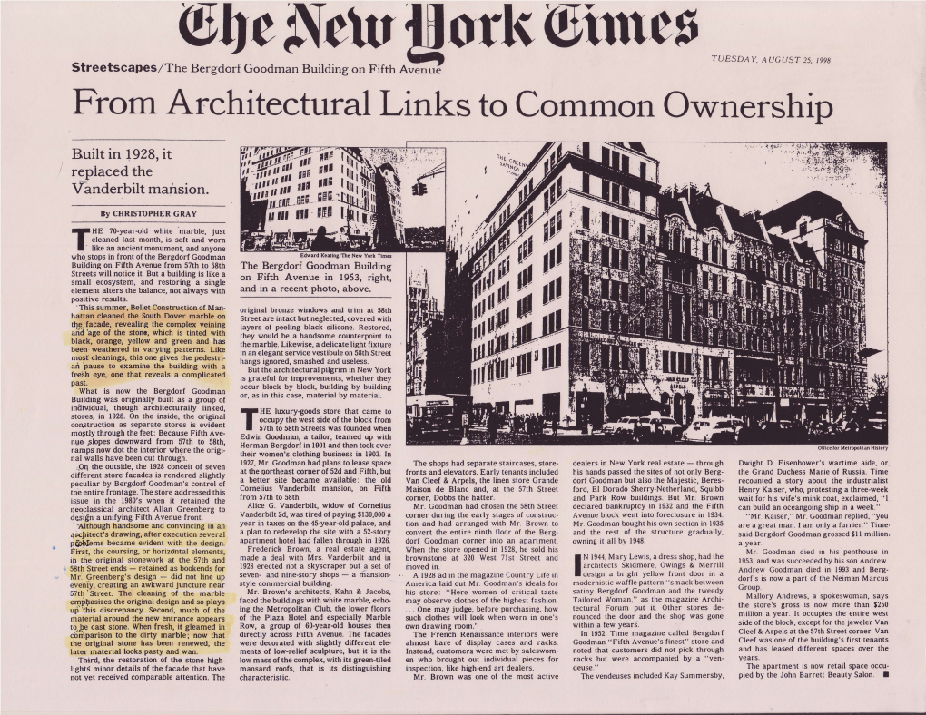 From Architectural Links to Common Ownership