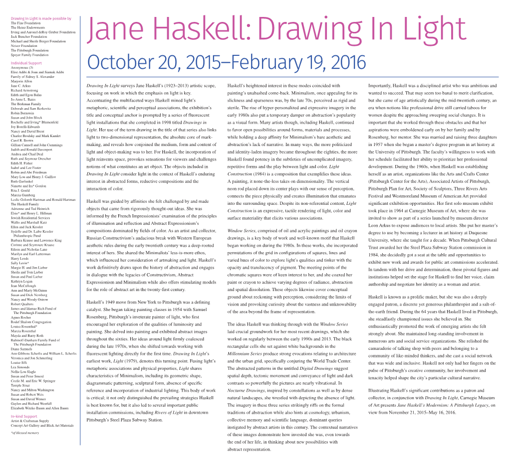Drawing in Light Exhibition Introduction