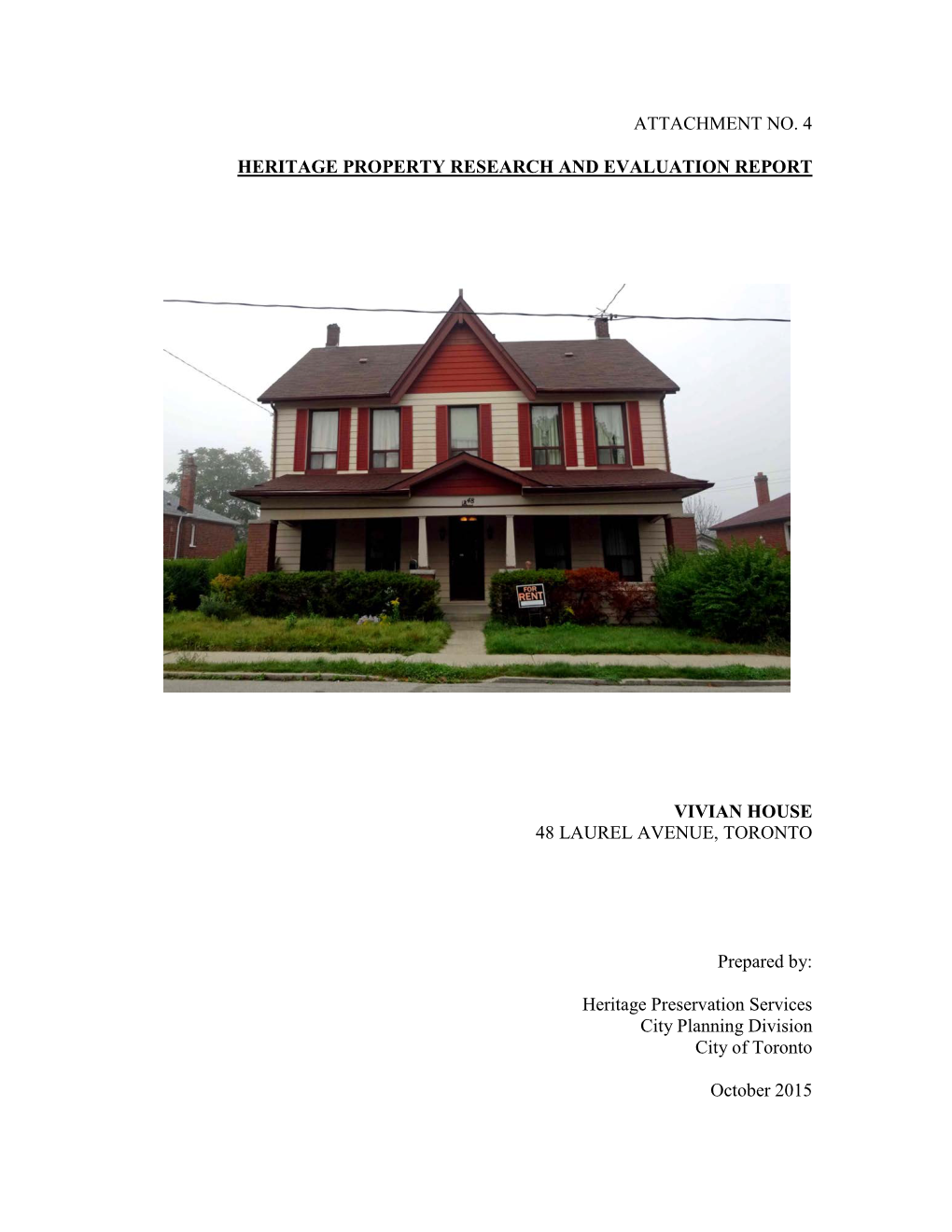 Heritage Property Research and Evaluation Report