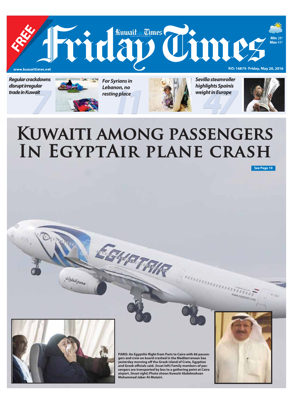 Kuwaiti Among Passengers in Egyptair Plane Crash