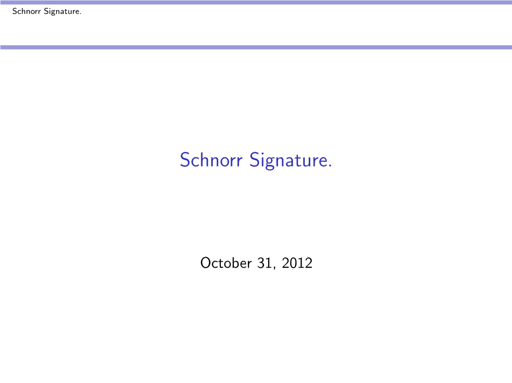 Schnorr Signature