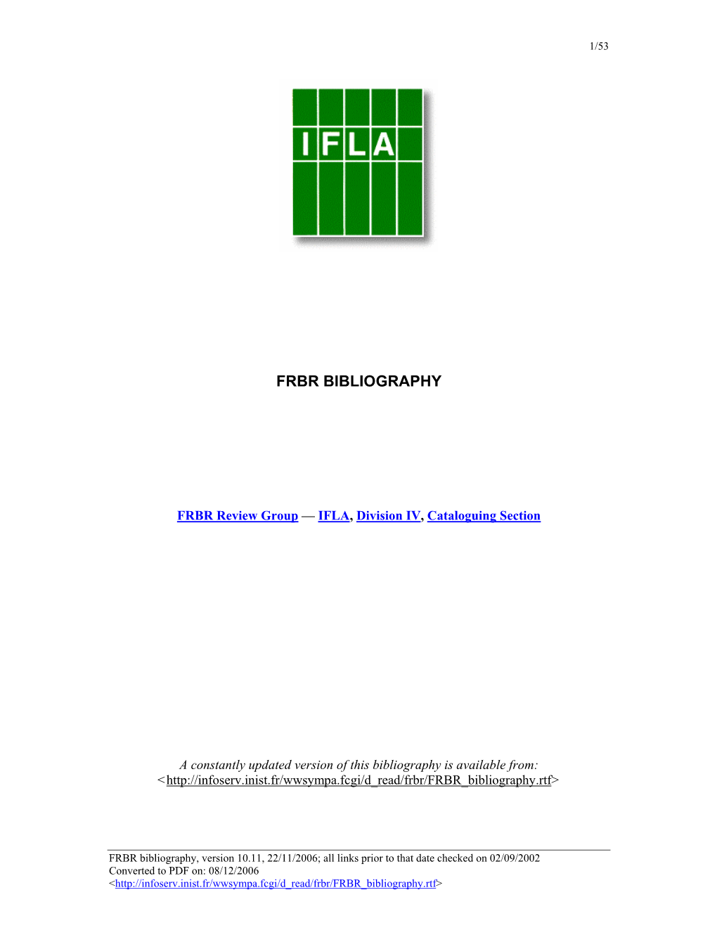 Frbr Bibliography