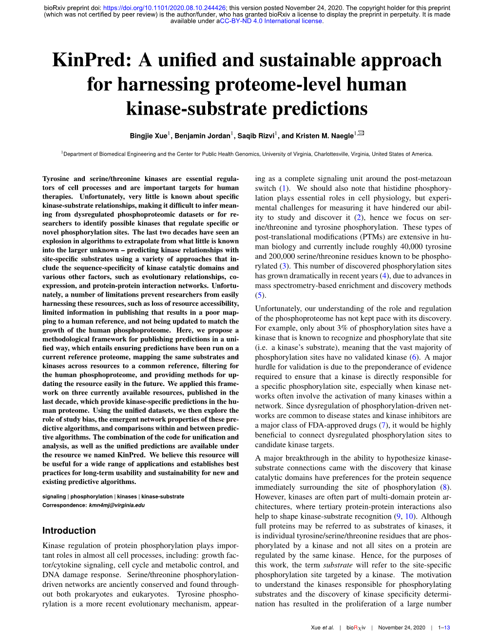 Kinpred: a Unified and Sustainable Approach for Harnessing Proteome