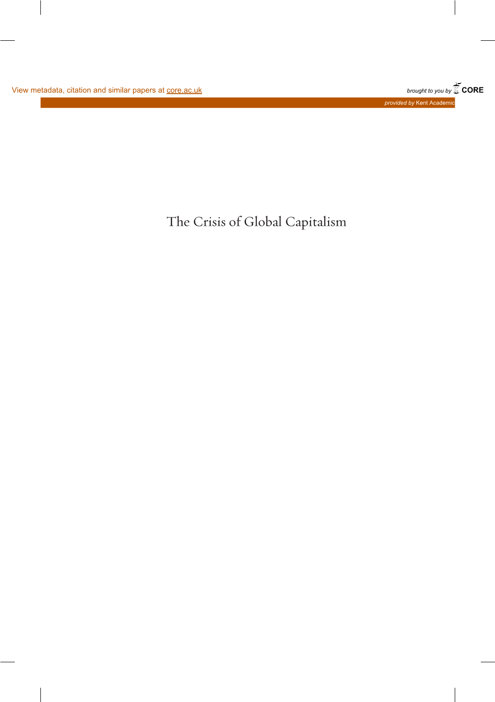 The Crisis of Global Capitalism